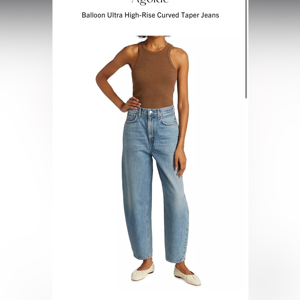 AGOLDE Balloon Ultra High Rise Curved Taper Jeans in Revival light Wash 28